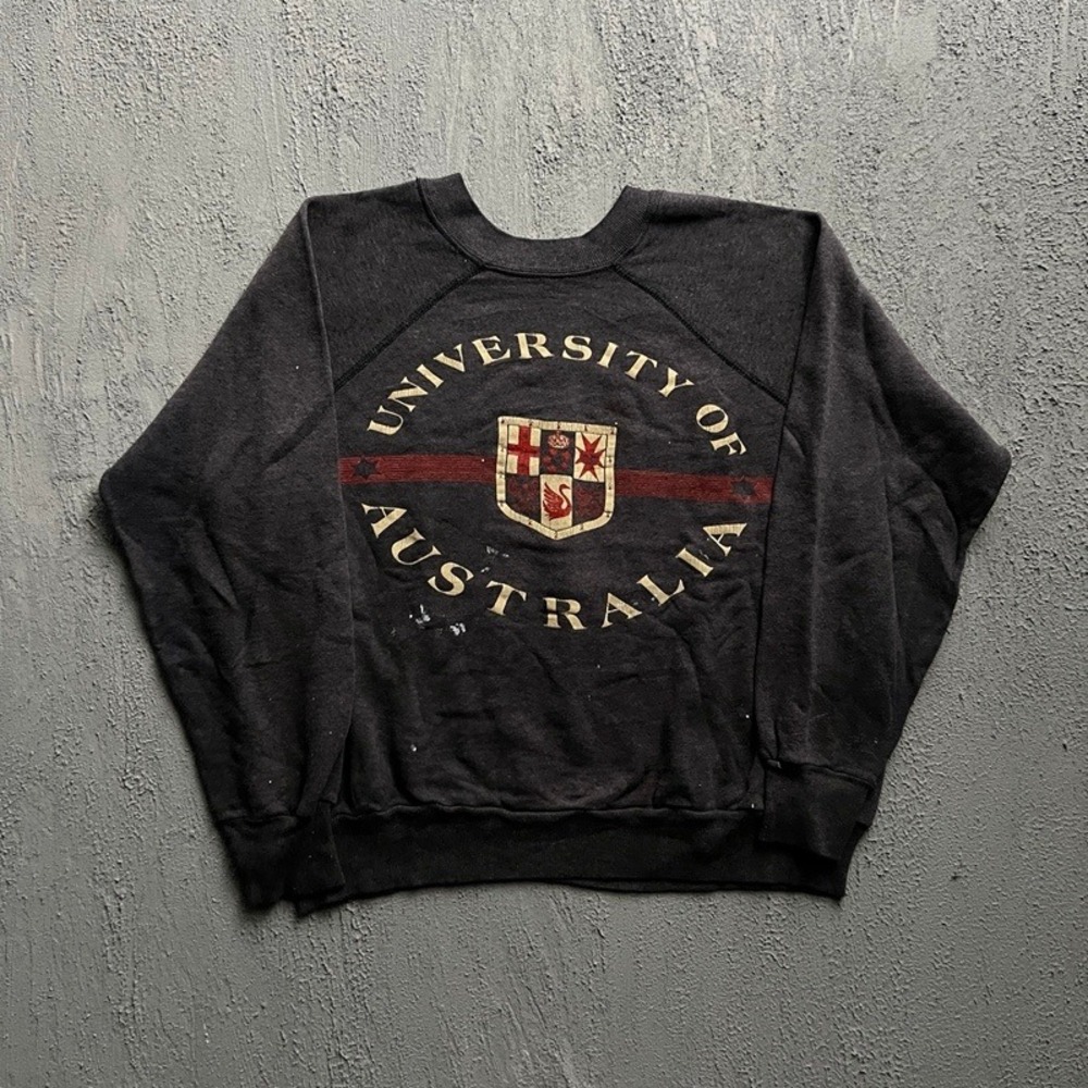Vintage University of Australia Sweatshirt Small Blue 1970s Raglan